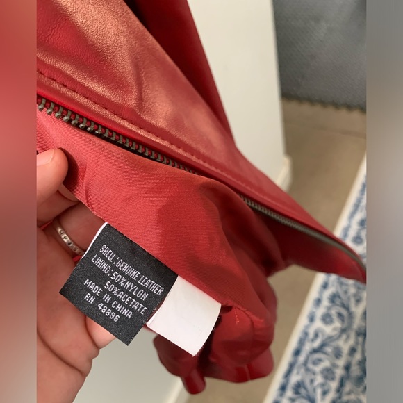 Tiboa Leathers dark red jacket, women’s size S - Picture 2 of 9